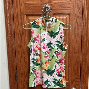 Tommy Bahama Tropical Floral Golf Top - size XS